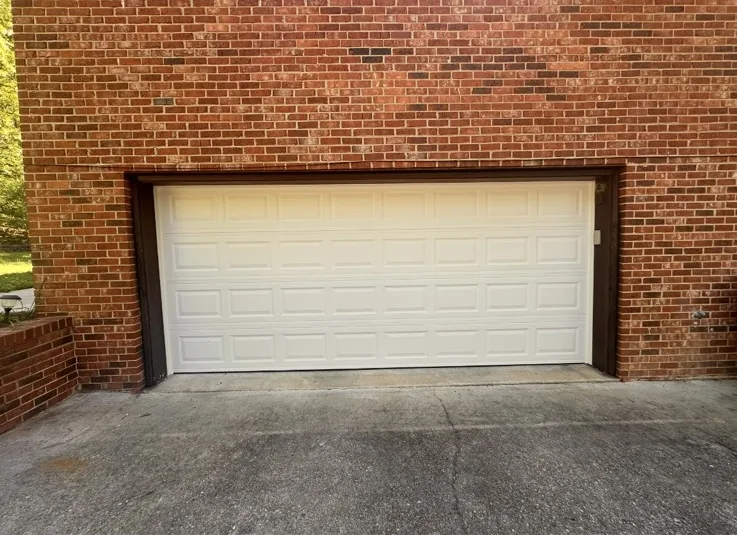 Recently completed garage door installation