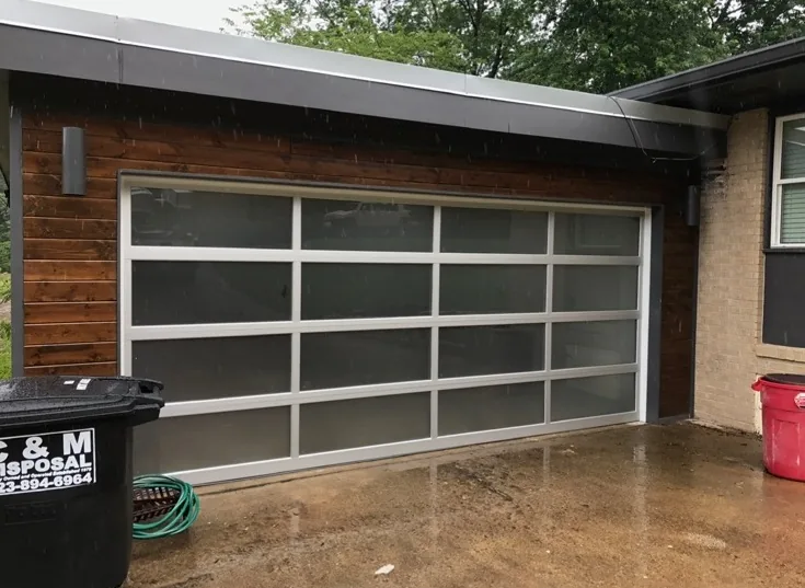Recently completed residential garage door installation